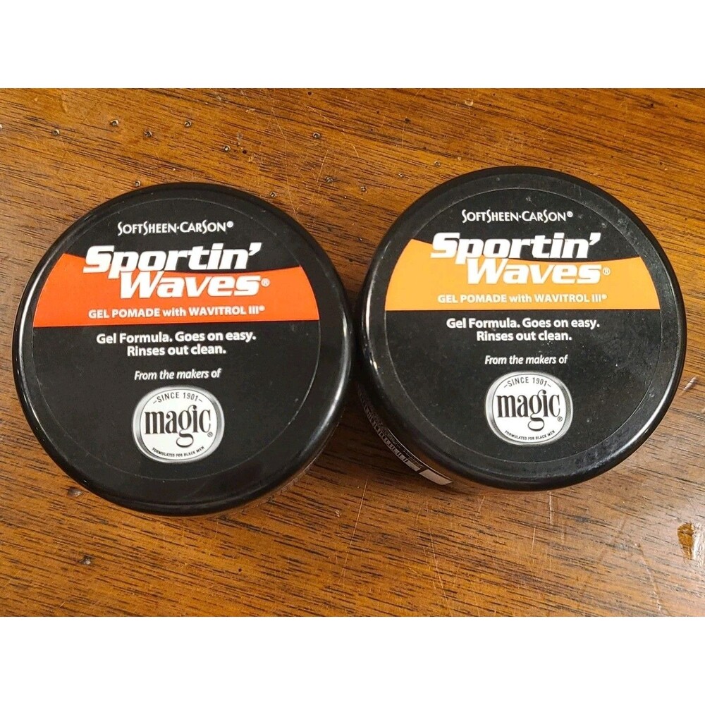 (2) SoftSheen-Carson Sportin' Waves Gel Pomade Wavitrol III 3.5 oz Each Magic